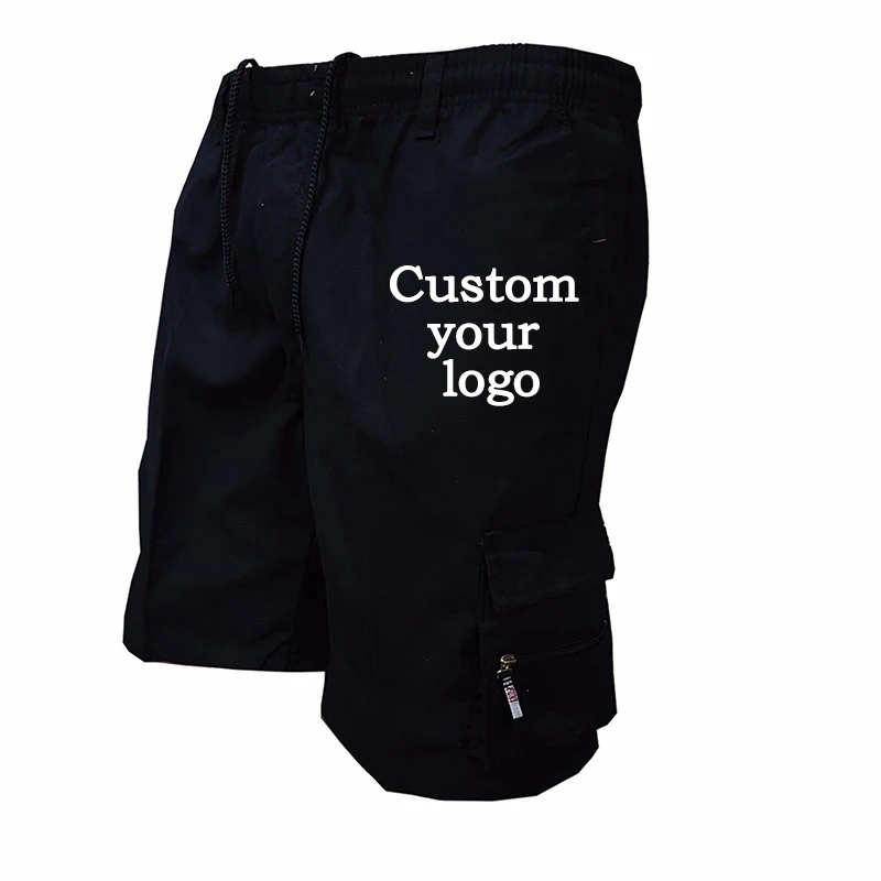 DIY Logo Mens Shorts 2023 Novo Lado Multi-bolsos Homens Soltos Shorts de Trabalho Casual Calças Curtas Masculino Plus Size Verão Ao Ar Livre Shorts