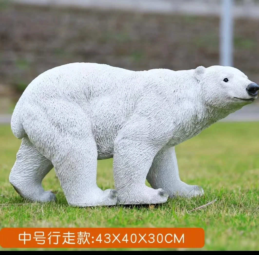 Grande estátua personalizada do urso polar, escultura ao ar livre, decorações comerciais do Natal para o jardim, por atacado