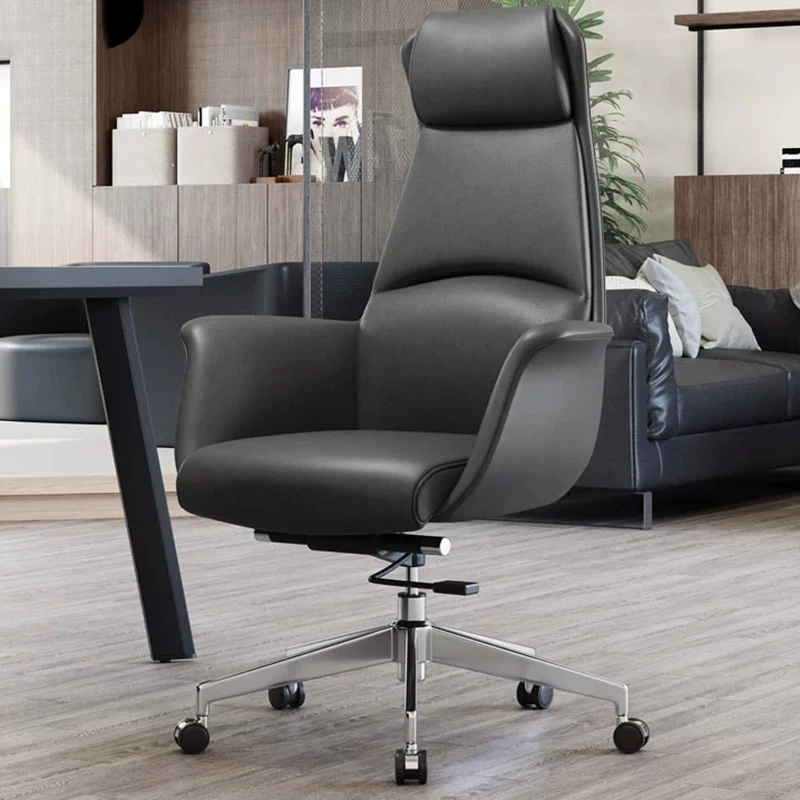 Executive Office Chair Comfort Leather Conference Support Hardwood Ergonomic Luxury Boss Chairs Wheels Cadeira Modern Furniture