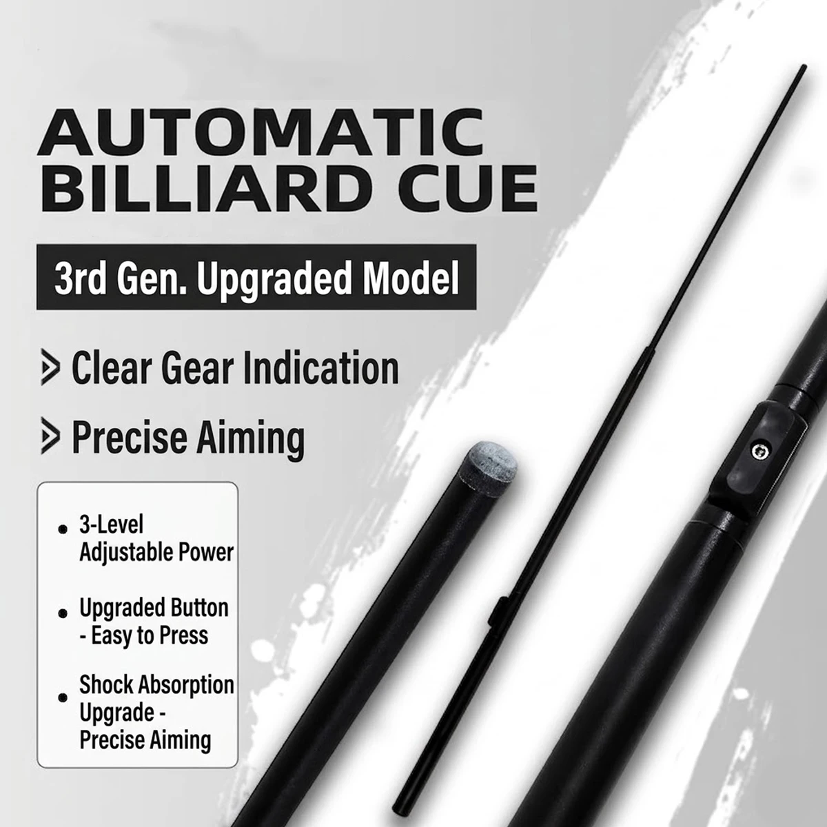 

Automatic Pool Cue 3rd Gen Upgraded Adjustable Power 3 Levels Manual Auto Billiard Stick C2 Snooker Cue Sports Accessories Gear