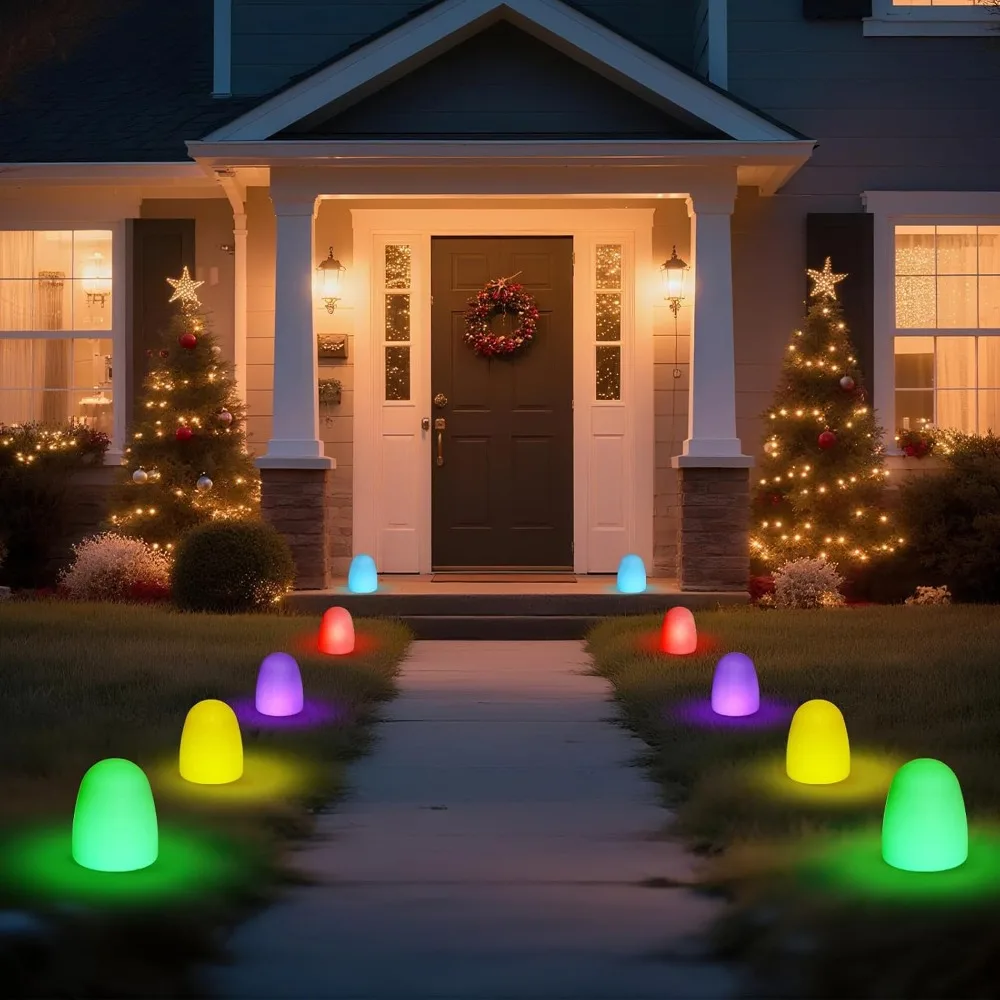 

Gumdrop Solar Pathway Lights Outdoor Waterproof Christmas LED Garden Lights for Lawn Landscape Yard Walkway Driveway