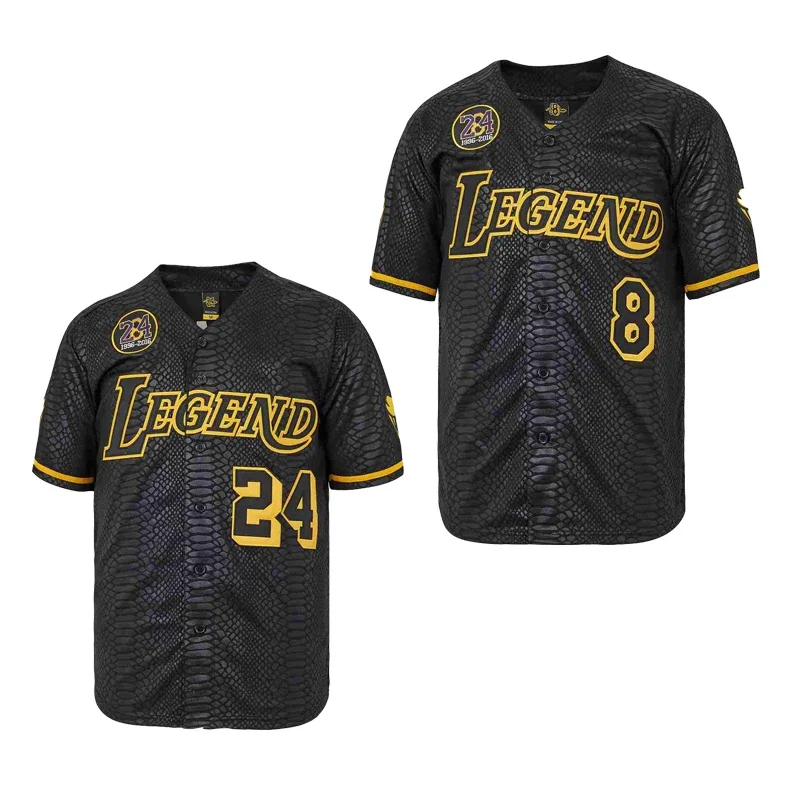 

New Baseball Jersey LA LEGEND 8 24 Jerseys Sewing Embroidery High Quality Sports Outdoor Black snake skin pattern 2023 New Men