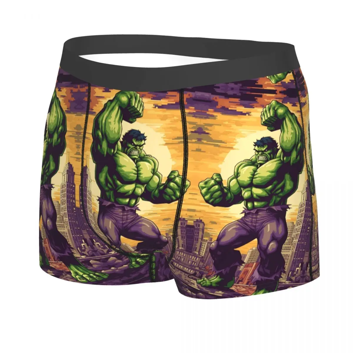 Novità maschile personalizzata Hulk Incredible Glow Intimo Cartoon Movie Boxer Slip Pantaloncini morbidi Mutandine Mutande