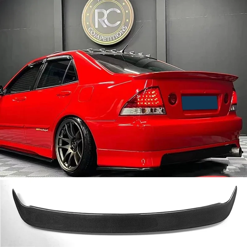 New！ Real Carbon Spoiler for Lexus IS 200 Rear Ducktail Wing Gloss Black IS200 1998 99 00 01 02 Year Trunk Accessories