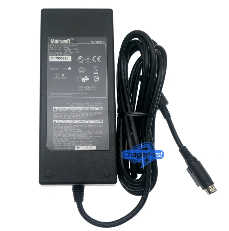 Genuine 42V 1.38A 58W 4PIN M248A AC Power Adapter For EPSON TM-C3520 C3500 C3400 GP-C832 M832 Laptop Power Supply Charger
