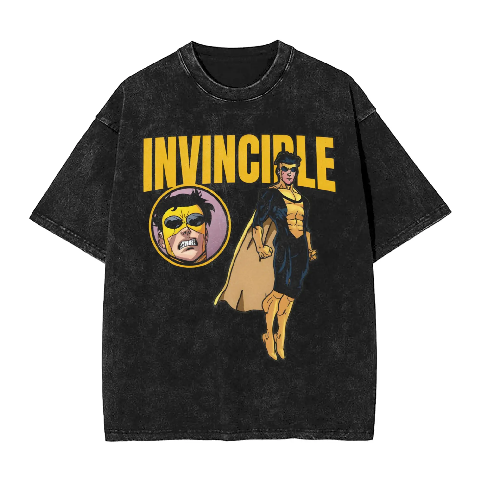 Men's Invincibles Mark Grayson Double Panel T-Shirts Top Tees Summer Vintage Short-Sleeve T Shirt O-Neck Hip Hop Pattern Tshirt