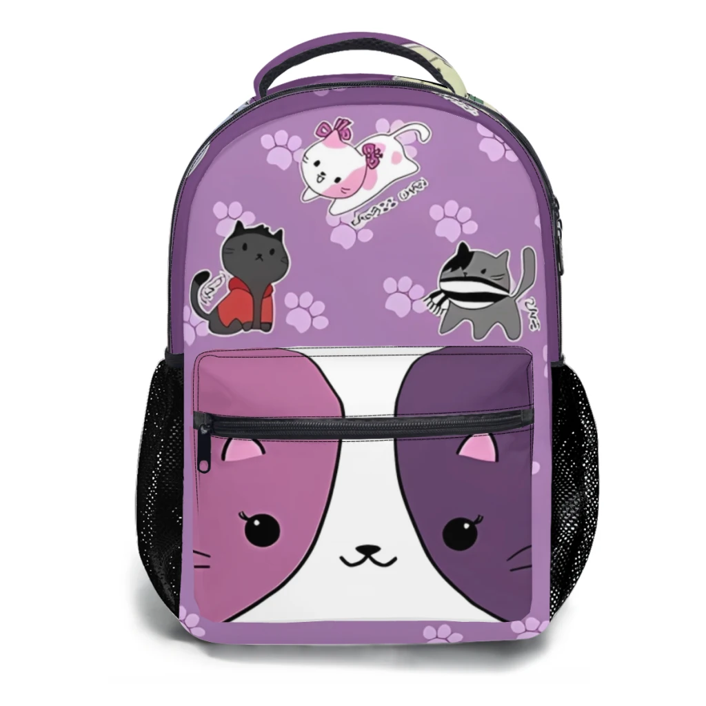 Aphmau-mochila de gato de gran capacidad, bolso de libro de moda, multibolsillos, ajustable, 17 pulgadas, nueva moda