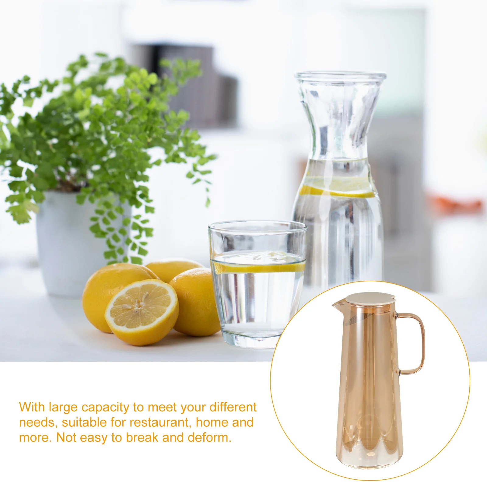 

Home Glass Water Pitcher Cooling Kettle Large Capacity Filter Lid Infuser Suitable for Hot Cold Beverage Kettle