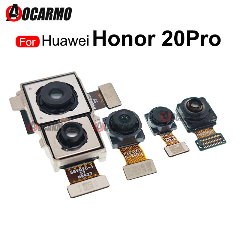 Rear Macro Wide Camera For HUAWEI Honor 20 Pro Back Main + Front Camera Module Flex Replacement Parts