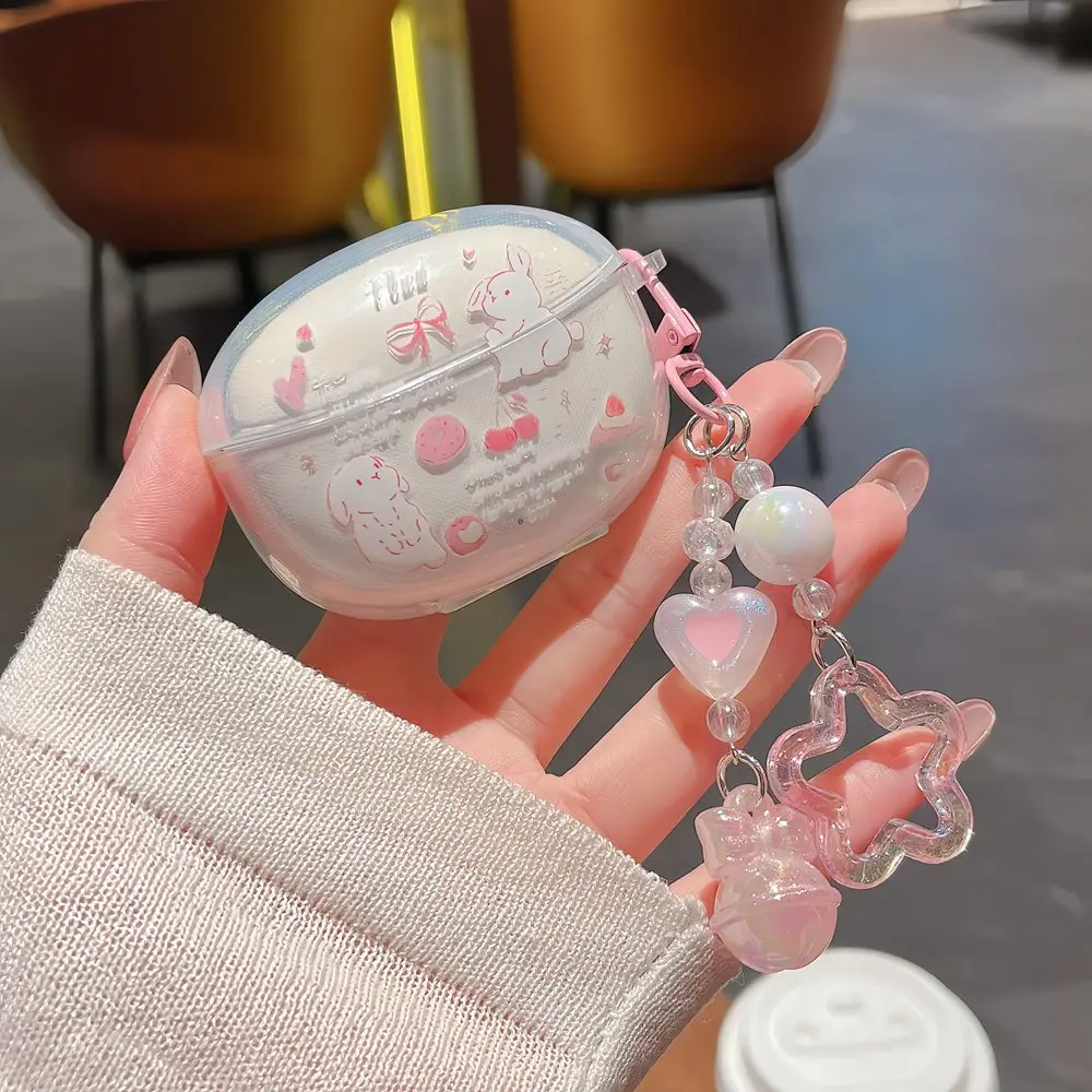 For Vivo TWS 3E Wireless Earbuds Case Cute Cherry Bow Silicone Headphone Cover Dustproof Earphone Protector Charging Box Sleeve