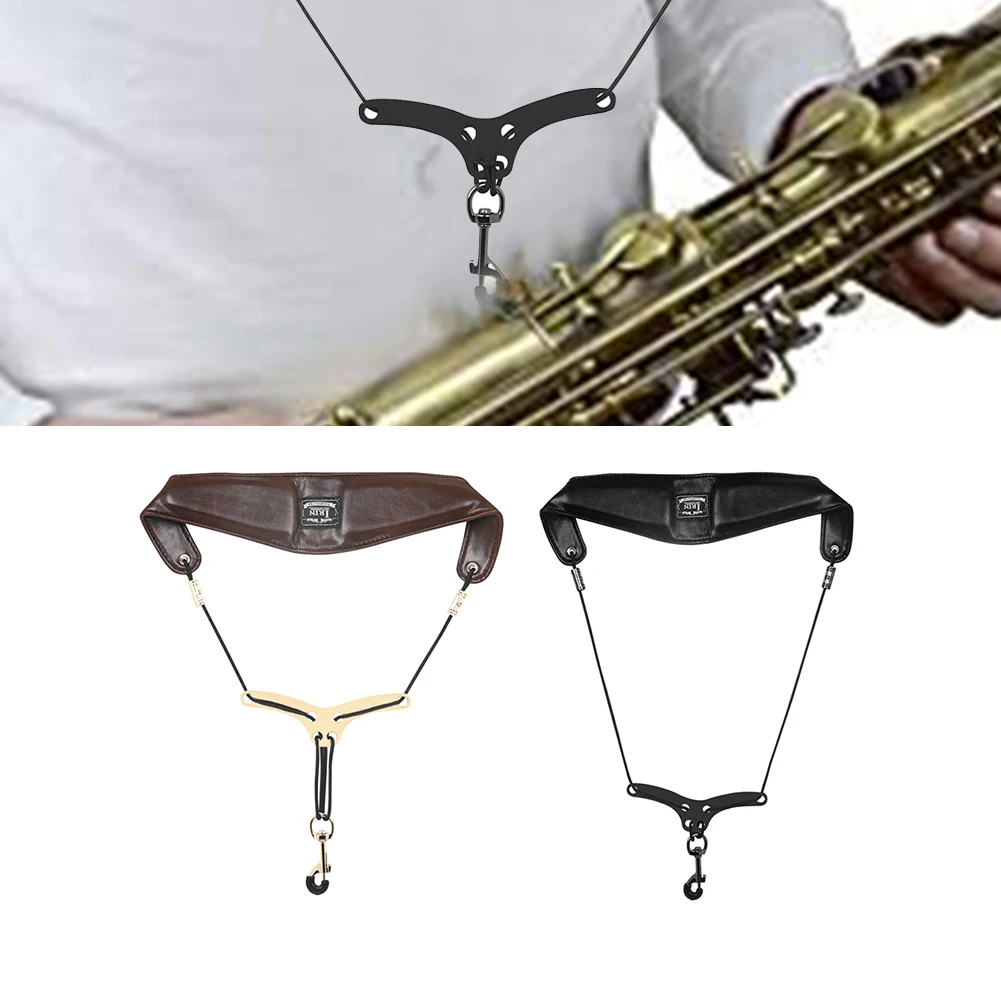 

1pc Sax Leather Neck Strap Leather Saxophone Neck Strap Sax Neck Strap Adjustable Length For Alto Tenor Soprano Sax Accessories