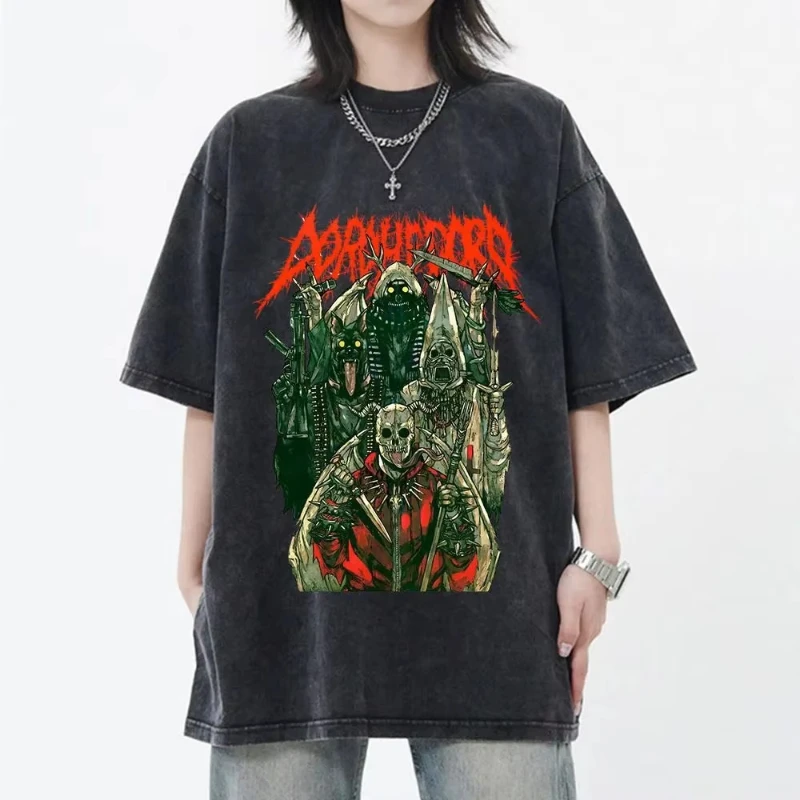

New Arrival Mens Clothes Tee Shirt Homme Graphic T-Shirts Men Tshirt Japanese Anime Dorohedoro Kaiman Vintage Washed