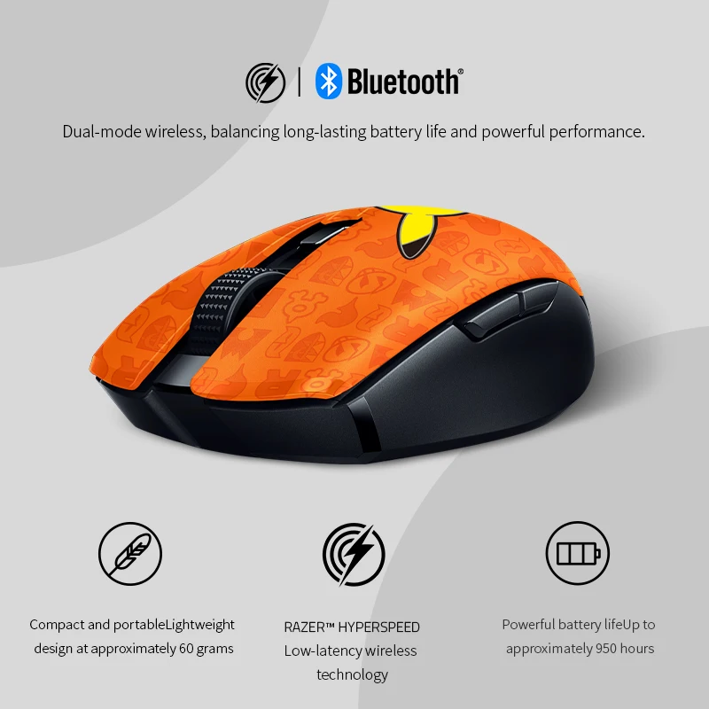 Razer Pokémon Mischievous Pikachu Villain Bluetooth Wireless Gaming & Office PC Mouse