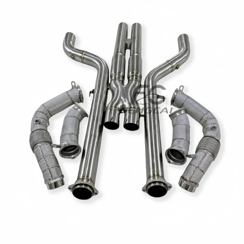 

High-flow Downpipe Exhaust for BMW X6M F96 X5M F95 X7M 2023+ Stainless Steel with Insulated Middle Pipe Exhaust Pipe