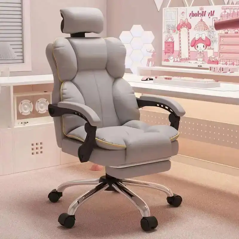 New Furniture Price Aesthetic Office Low Kawaii Office Chair Chair Back Gaming Cushion White Luxury  Girls