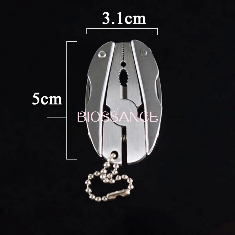 BIOSSANCE Fashion Mini Multi-Function Tool Pliers Folding Pliers Keychain Bag Pendant For Men And Women Jewelry Accessories