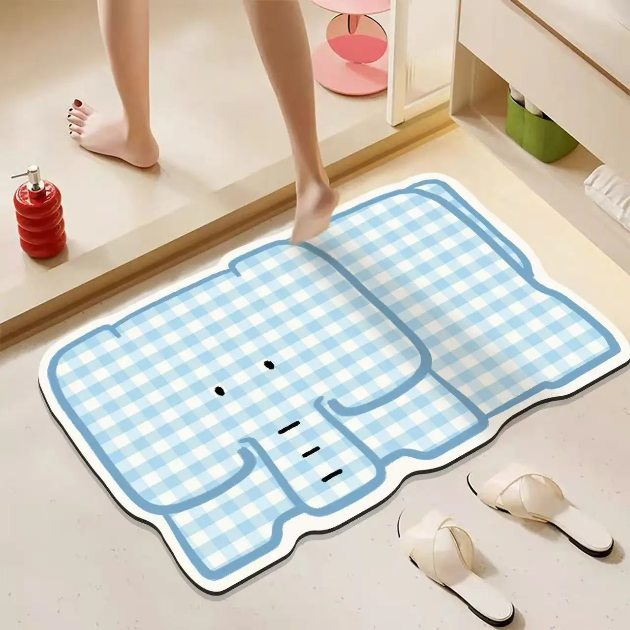 Cute Kawaii Summer Diatom Mud Floor Mat Bathroom Absorbent Anti Slip Foot Mat Home Entrance Carpet Kids Adult Bedroom Rug Gift