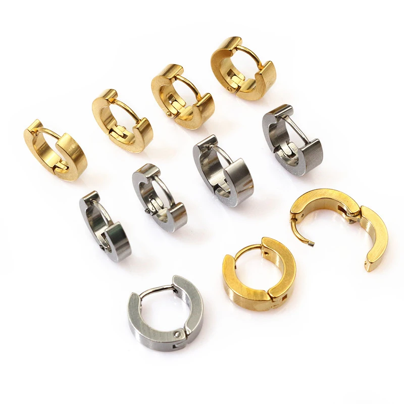 10pcs Stainless Steel Earrings Hoops Open Earring Hooks Loops Ear Ring Circle Clips Diy Jewelry Findings Accessories