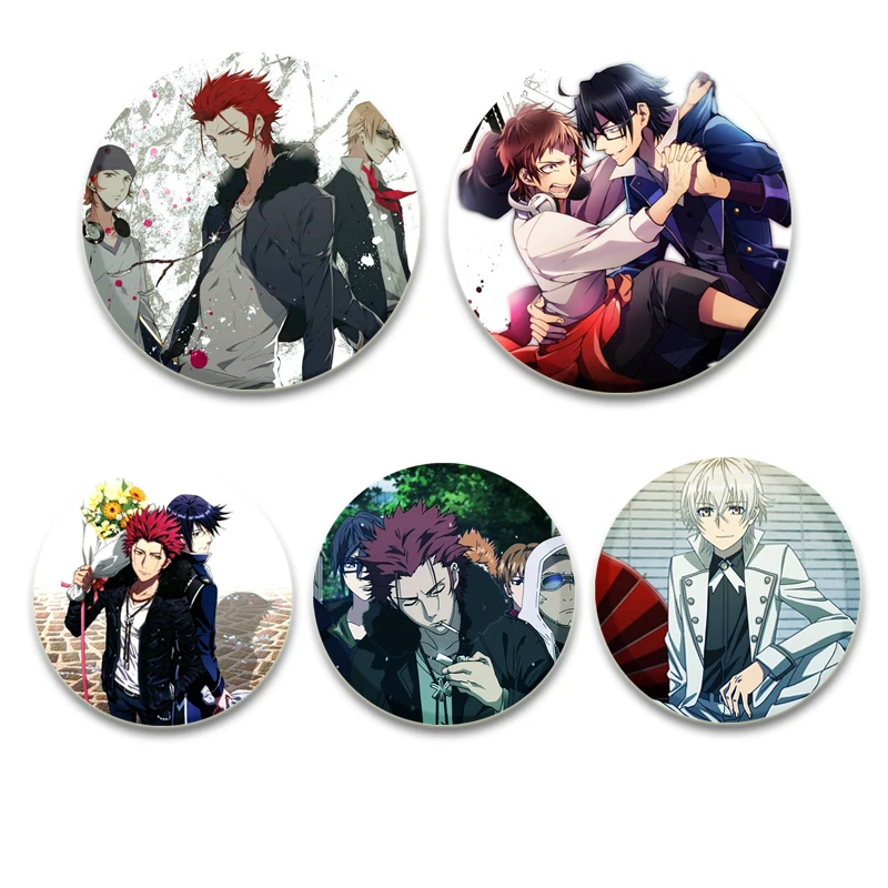 Anime K Button PinsIsana Yashiro Yatogami Kuroh Cartoon Badge Round DIY Creative Brooches for Backpack Jewelry Accessories Gifts