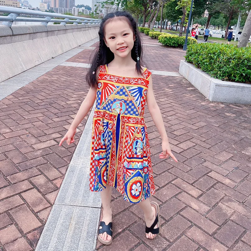 New girls bohemian dress European and American style retro suspender skirt explosion