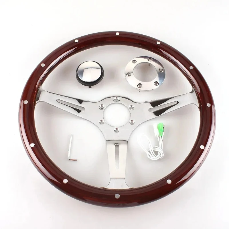 Car 380mm Volante Universal Wooden 15 Inch Classic Wood Steering Wheel for Cars