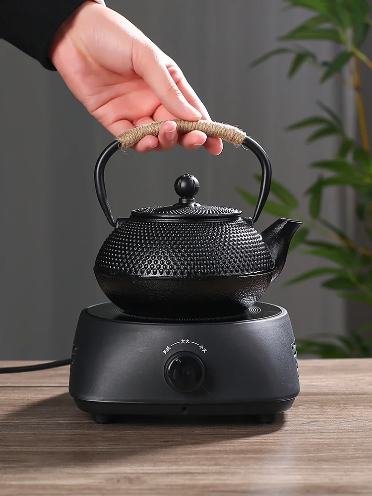 Household fireplace cast iron teapot stew teapot tea set high temperature resistant kettle electric tea teapot set.