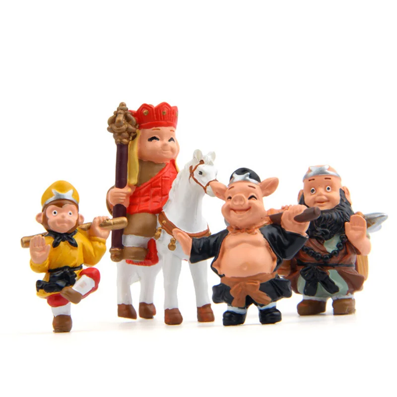 Journey To The West Figurines Set Chinese Fairy Tale Wukong Dahua Tang Seng Sun Master Apprentice Four Landscape Decoration