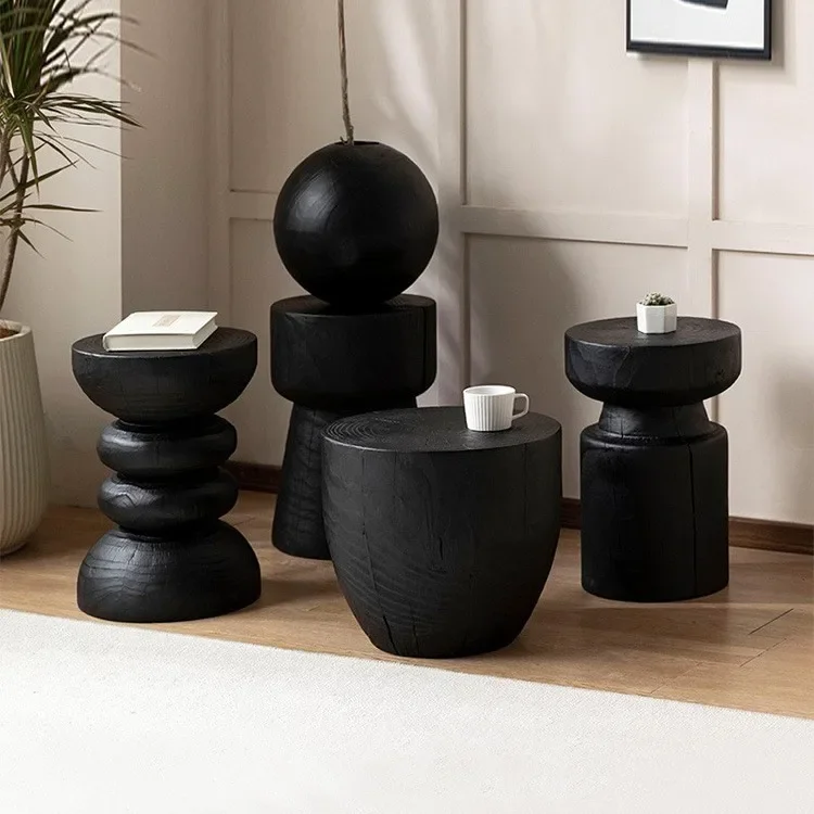 Stump root carving corner few solid wood piers bedside table edge few ornaments low stool stump wooden pier coffee log small cof