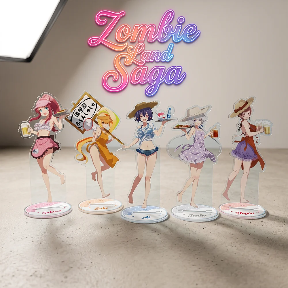 Zombie Land Saga Sakura Saki Summer Beach Hut Ver 10&15CM Acrylic Stand Keychain 2026 New Anime Stand Desk Decor Fans Gift