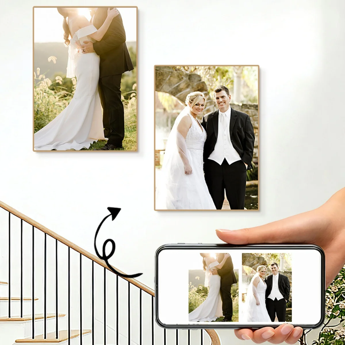 2pcs/set Custom Your Own Photo Canvas Printing Personalized Custom Family Life Pets Scenery Couple Weddings Home Decor Poster