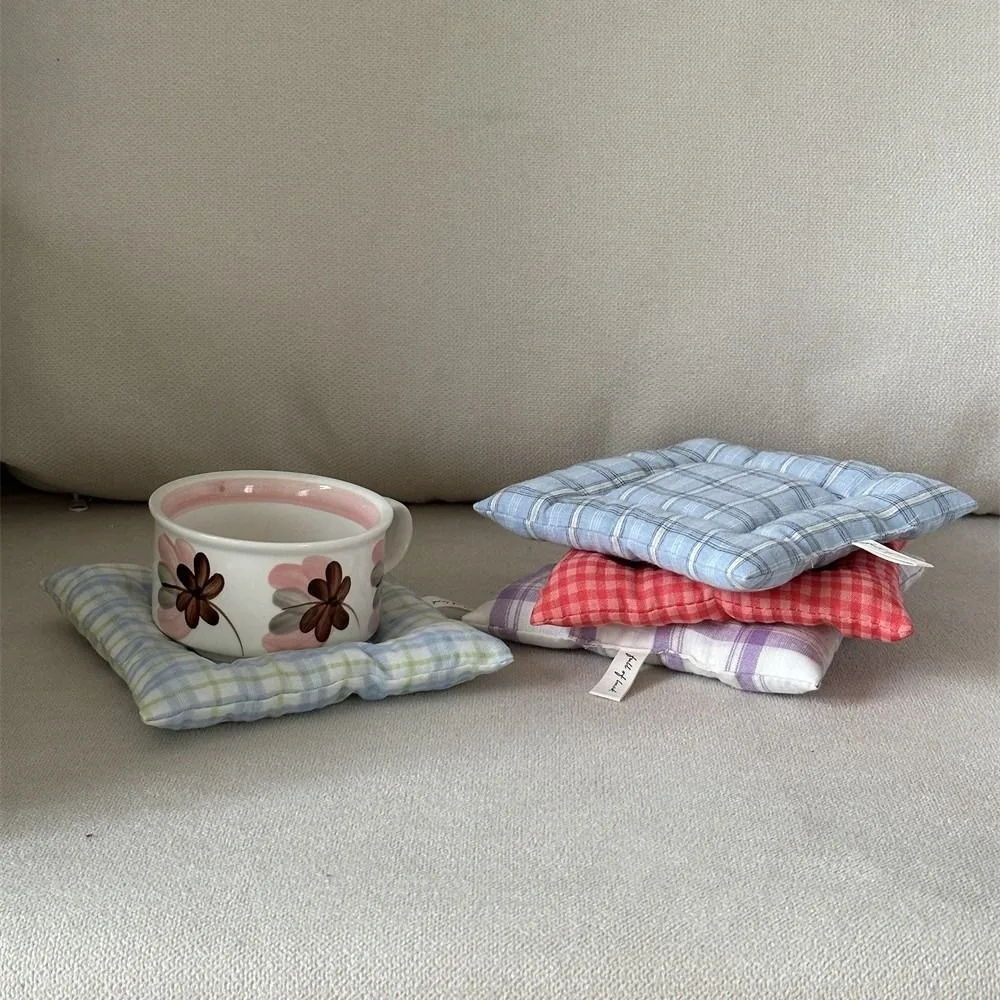 

Quality Photo Props Cotton Coasters Lattice Series Table Cloth Cotton Placemats Table Decor Multi-color Insulation Mat Home