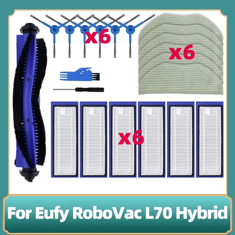 Kompatibel mit dem Roboterstaubsauger Eufy RoboVac L70 Hybrid - Hauptwalze, Seitenbürste, Wischtücher, HEPA-Filter und Zubehör