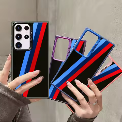 Blue Red Car Stripe Soft Shell Case for Samsung Galaxy S22 Ultra S25 S25Ultra S23Ultra S20 S23 S21 Note 20 Ultra S24 FE S20 FE