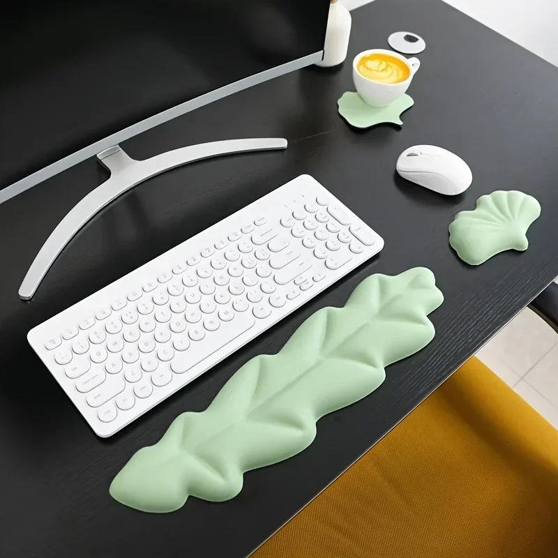 

Leaf Keyboard Wrist Guard Cloud Wrist Guard Mouse Pad Ergonomic Lycra Foam Memory Anti-slip Support Office