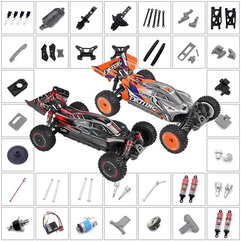 Peças de Reposição Originais WLtoys 124010 1/12 para Carro RC: Chassi, Braço Oscilante, Haste de Tração, Amortecedor, Pneu, Escova, Motor, Diferencial, Receptor