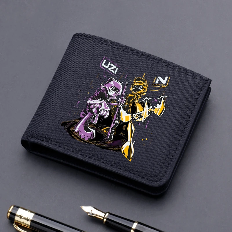 Murder Drones Square Nylon Wallet Horror Themed Printed Card Holder Anime Cartoon Portable Multifunctional Storage Money Clips