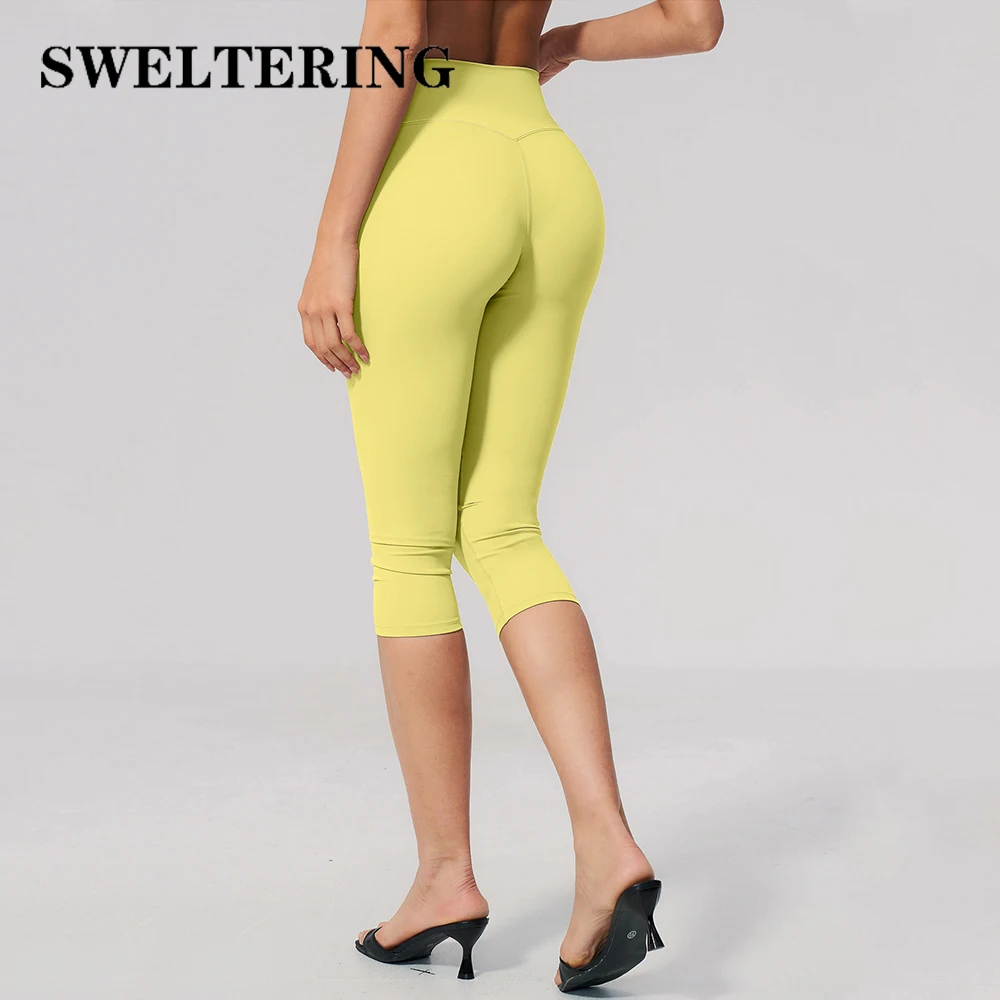 Women Solid Color Yoga Shorts Breathable Sports Fitness Shorts Cycling Jogging Short Tights Female High Waist Push Up Gym Shorts