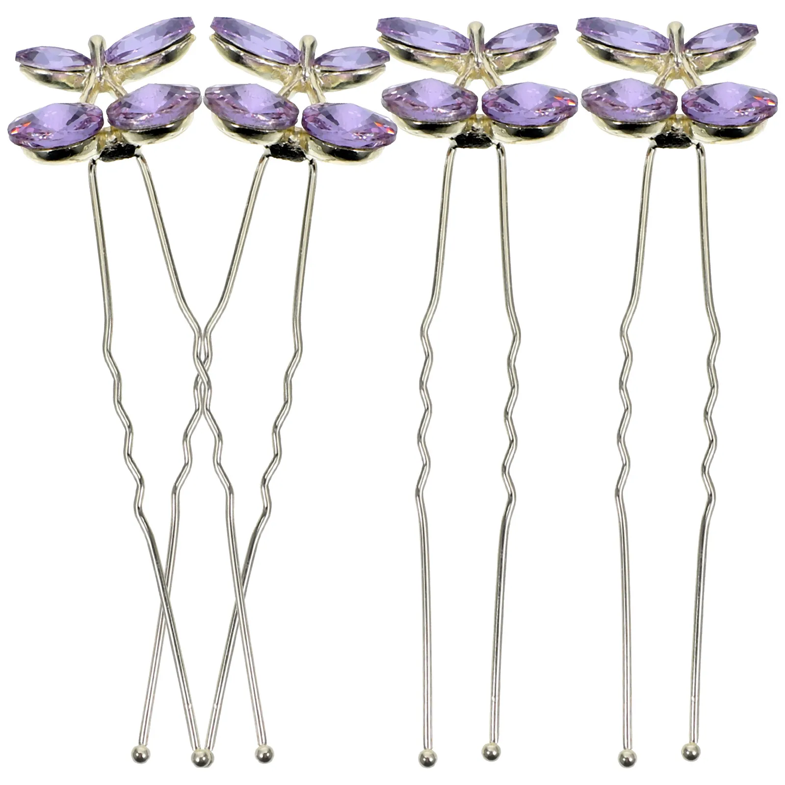 4 Pcs Headgear Hairpin Bridesmaid Bridal Accessories for Wedding Party Zinc Alloy Pendant Rhinestone