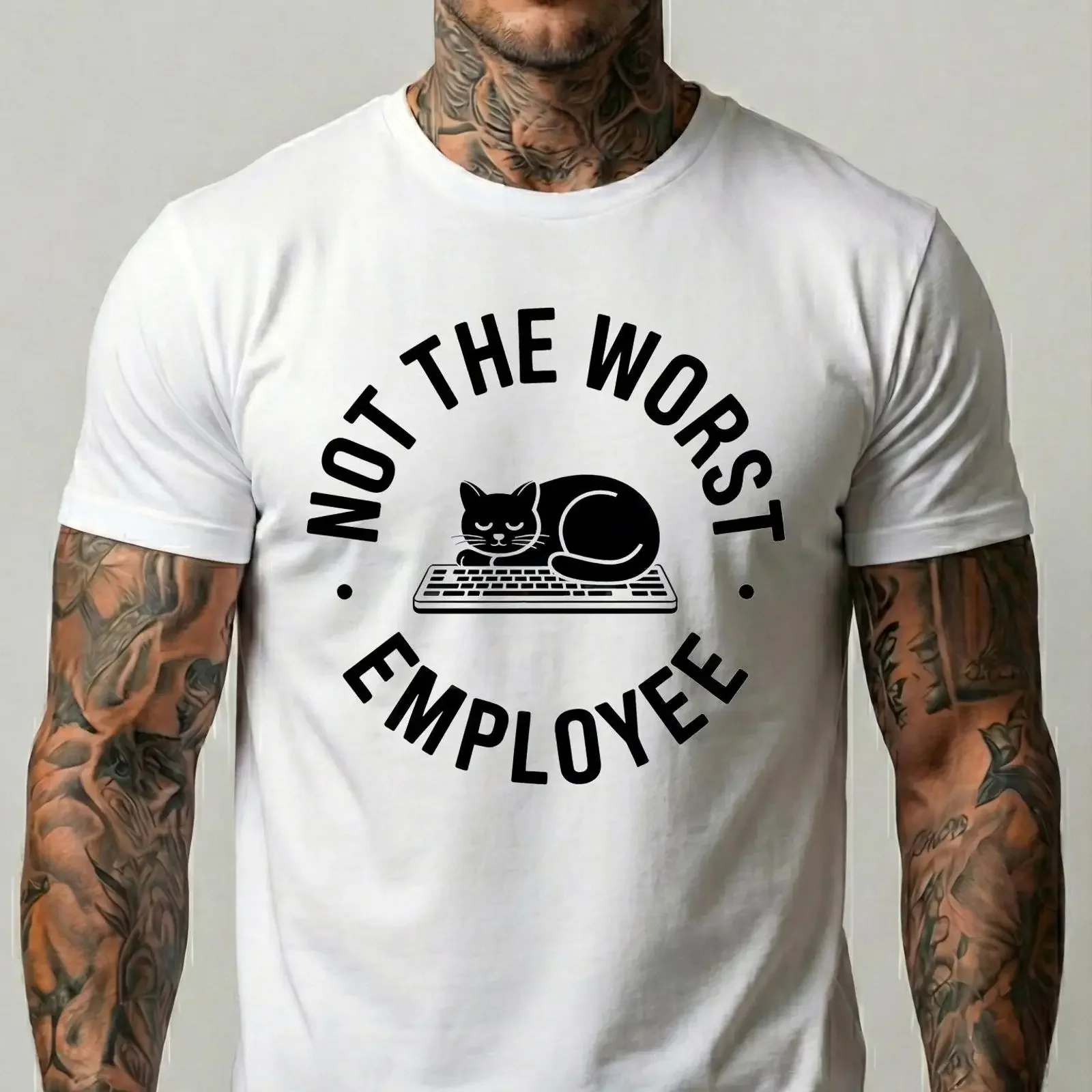 Not The Worst Employee T Shirt Funny Office Humor Workplace for Coworkers Bosses s vintage Washed Soft Stretched homme Slightly