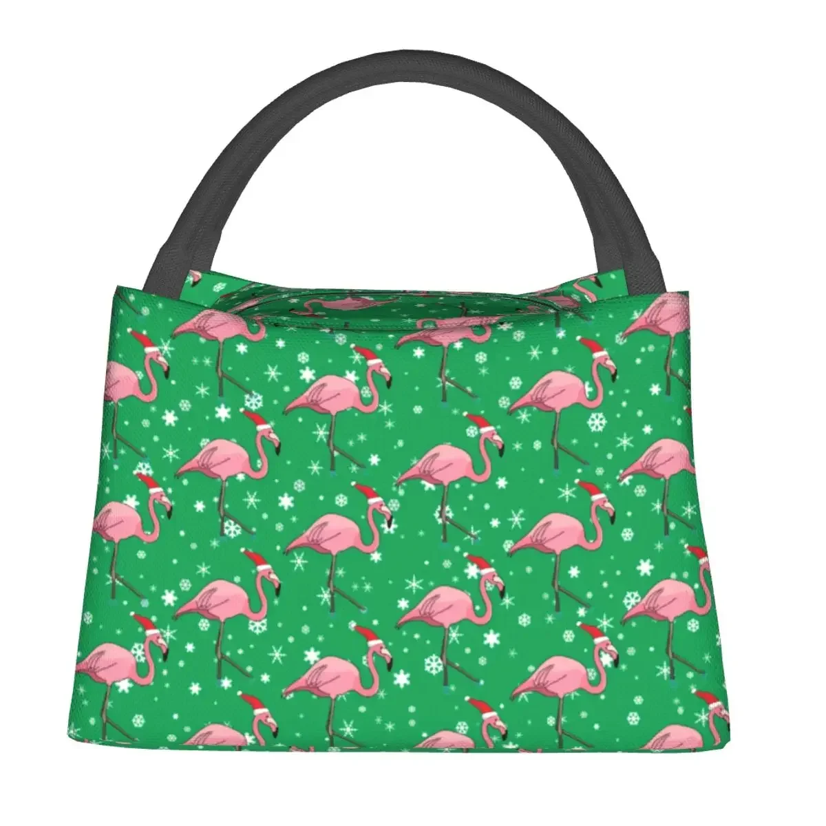 

Animal Christmas Lunch Bag Pink Flamingoes Casual Lunch Box Adult Picnic Portable Cooler Bag Oxford Print Thermal Tote Handbags