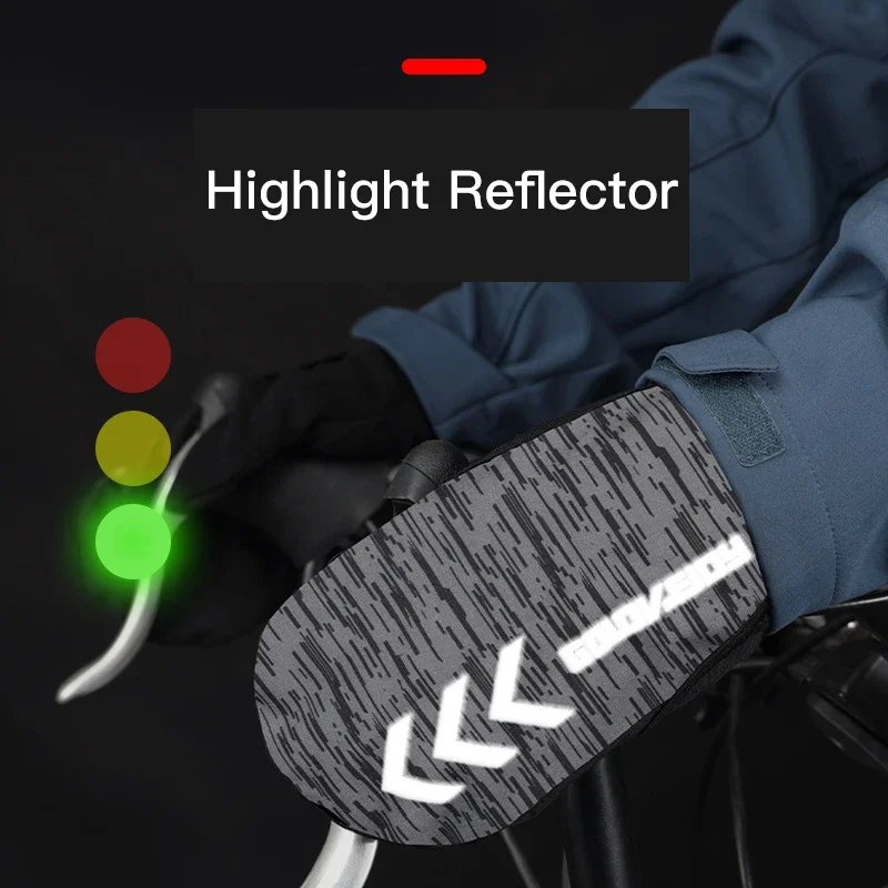 2 in 1 Winter Warm Reflective Running Hiking Fishing Gloves Sport Touch Screen Non-slip Windproof Snowboard Skiing Gloves