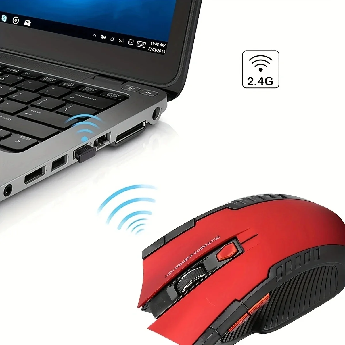 Mouse Nirkabel USB Mouse Komputer 2.4G Mouse Kantor Optik Seluler Portabel Tingkat DPI Dapat Disesuaikan untuk Notebook PC Laptop MacBook