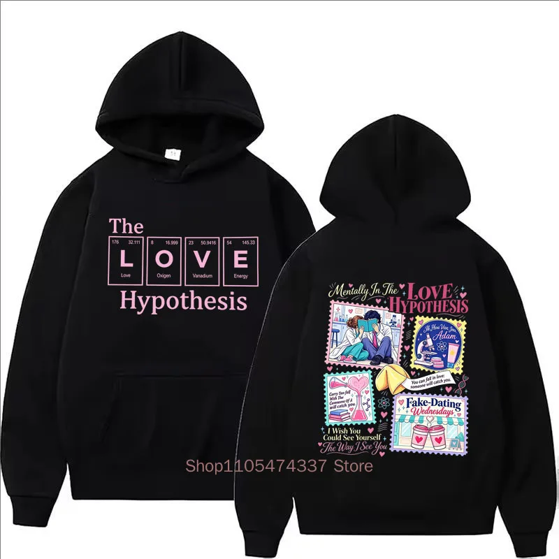Der Love Hypothesis Print Hoodie Herbst Winter Damen Lustiger lässiger modischer Streetwear Pullover Langarm Fleece Sweatshirt – Detail 3