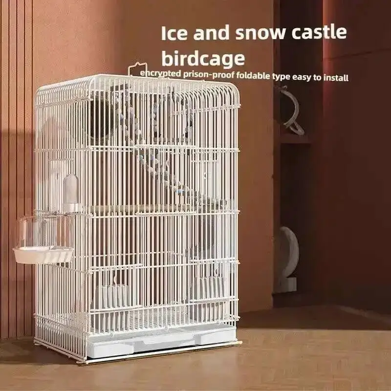 

Home Bird Parrot Tiger Cage Skin Luxury Heightening Large Villa Full Set Home Large Space Ornamental Cage Birds Cage Accessories