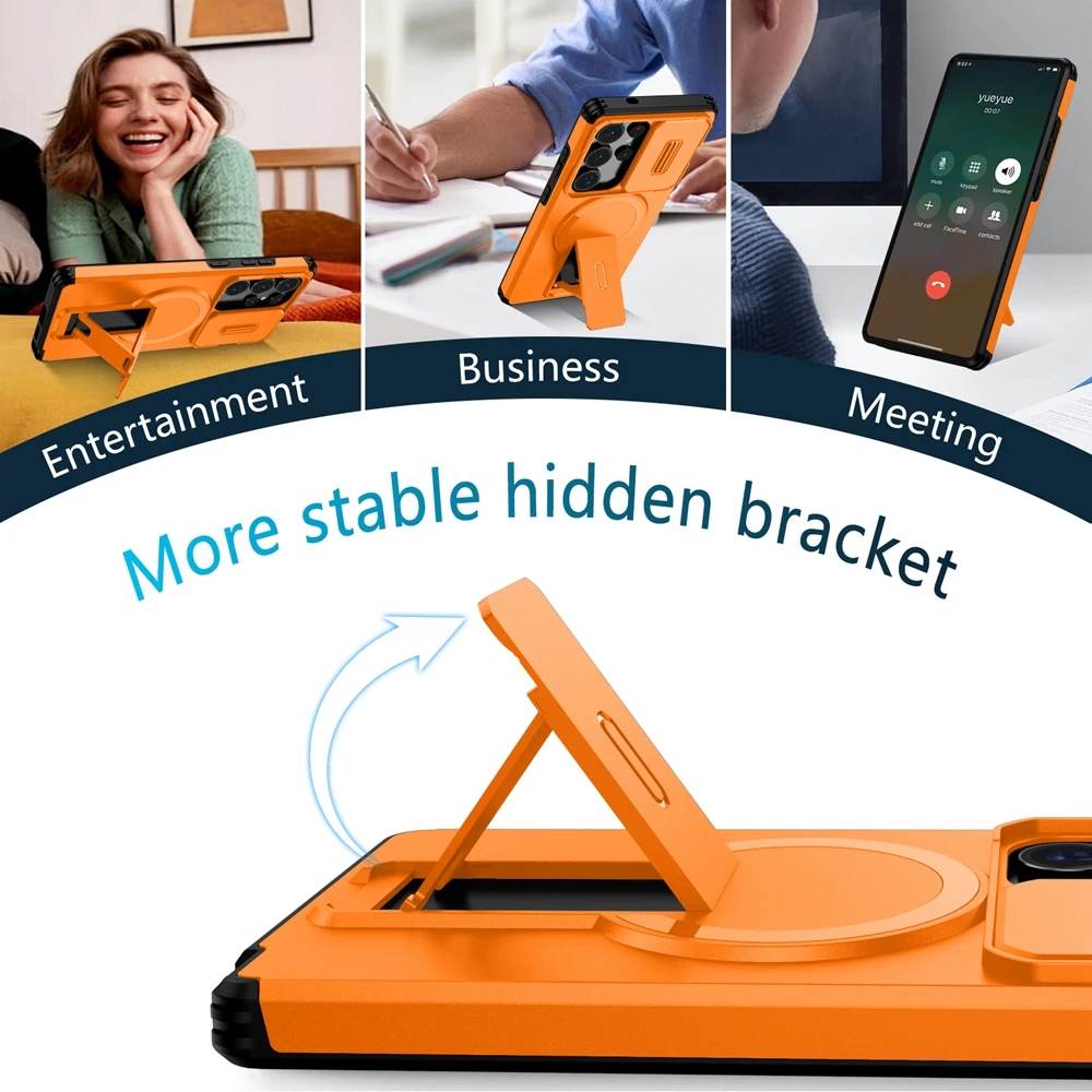 درع ل Magsafe قوس حامل حامل حافظة لهاتف سامسونج جالاكسي S26 الترا S26 زائد 5G غطاء شحن لاسلكي مغناطيسي مقاوم للصدمات #2