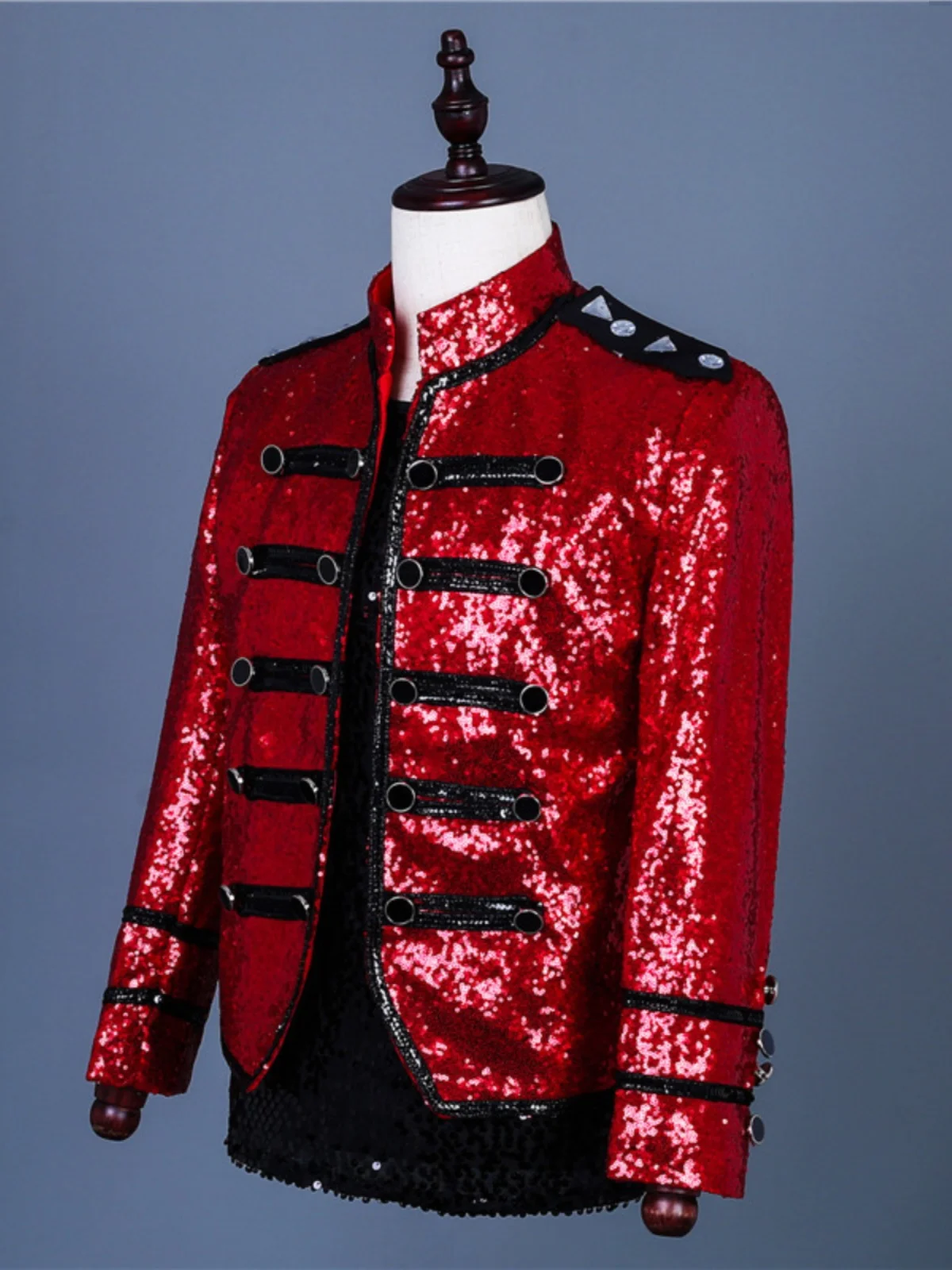 Traje informal de lentejuelas rojas para hombre, vestido de actuación en escenario, cantante, bailarina, Club nocturno, Bar, DJ, ropa de actuación