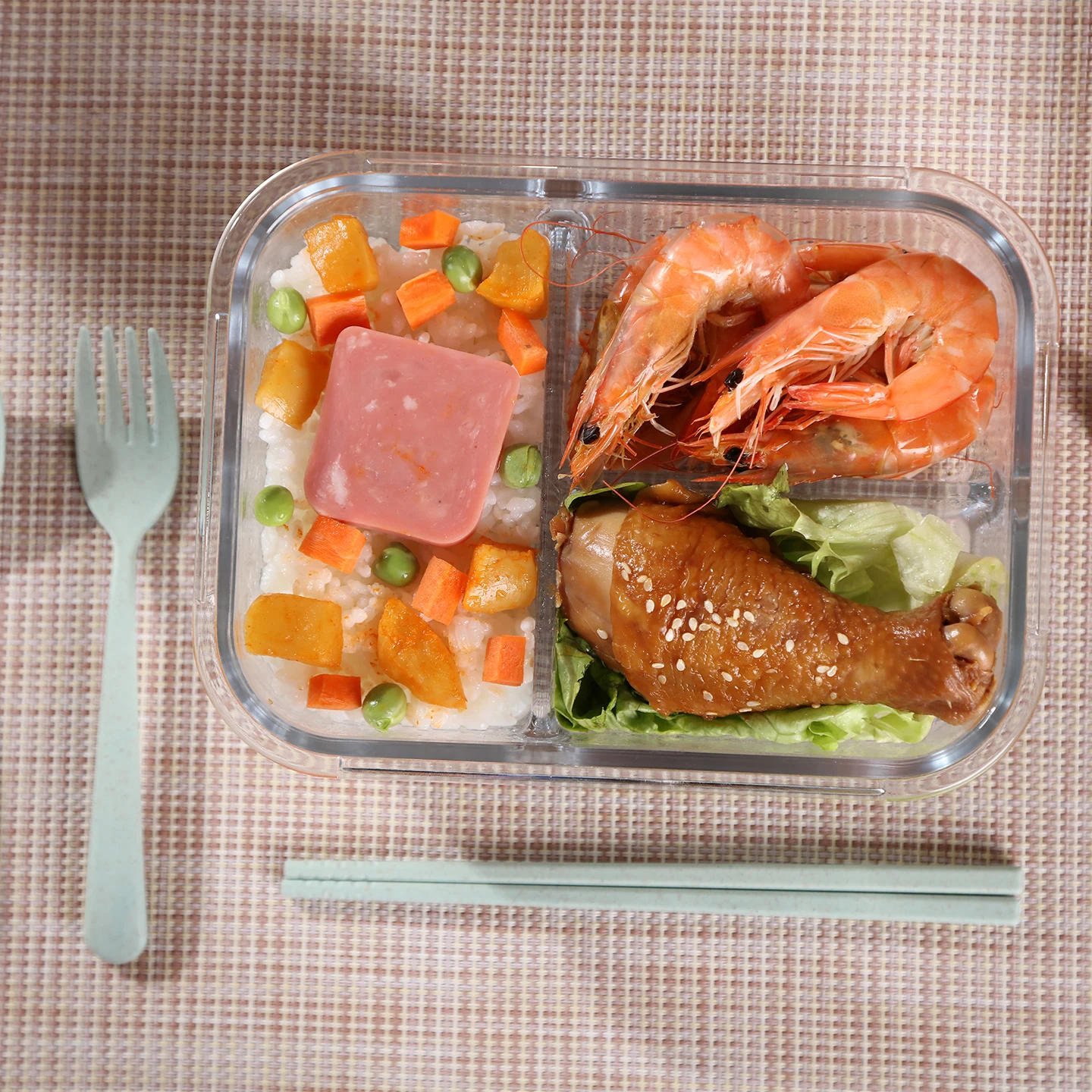 Jalocook Large Capaci Glass Lunch Box Microwave Se Divided Carents Heating Student Office Workers Meal Container view 4