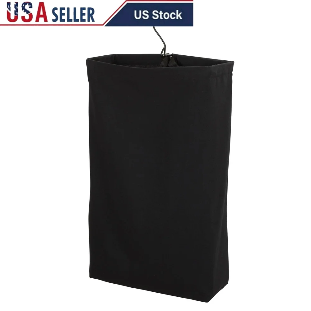 

Hanging Door Laundry Bag Canvas Hamper Space Saving Tote Easy Access Sorter Dorm Room Bathroom Small Apartment