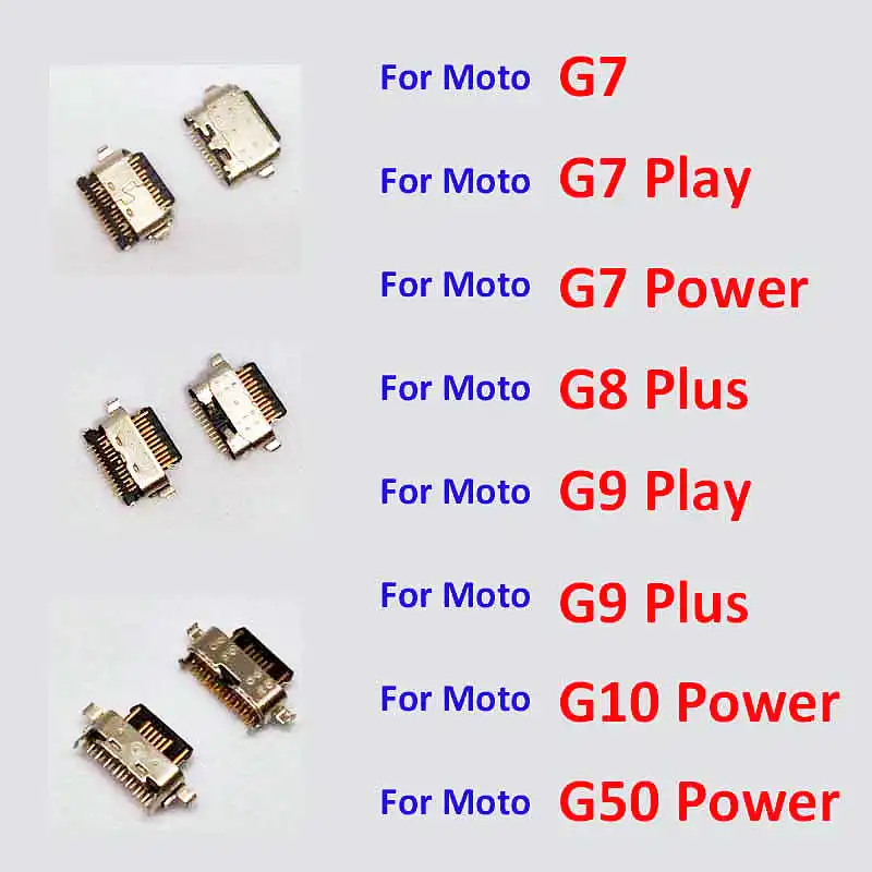 

10pcs For Motorola Moto G6 G7 G8 G9 G10 G50 Plus Play Power G100 One Fusion USB Charging Port Dock Plug Charger Connector Socket