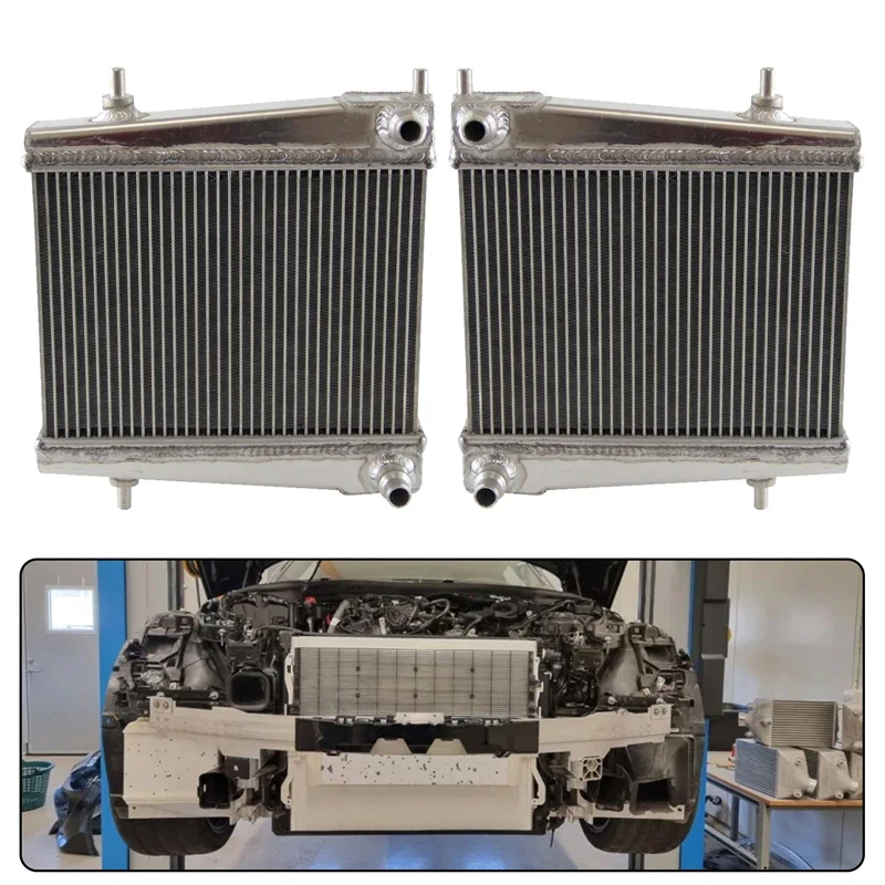 Performance Aluminum Auxiliary Radiators For Toyota Supra GR A90 B58 3.0L 20+ Black/Silver